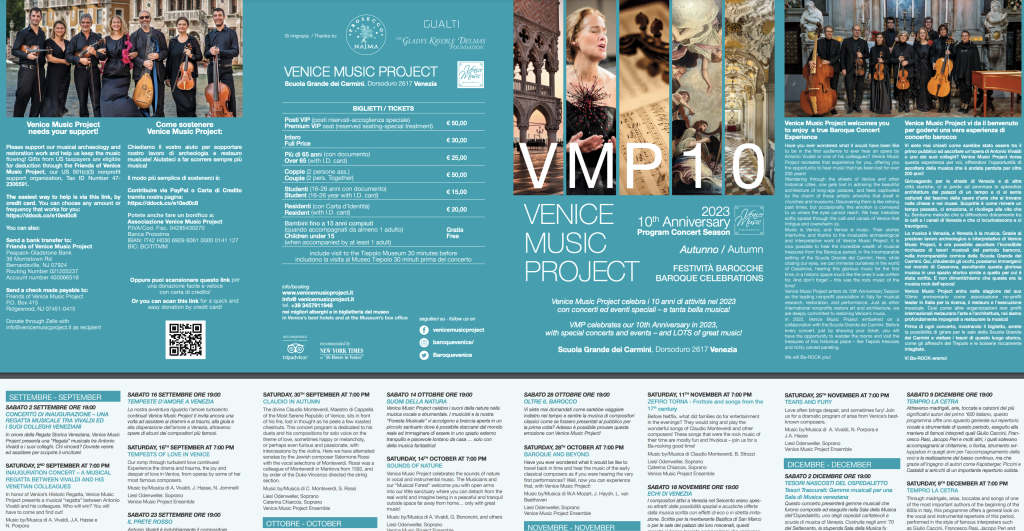 Brochure Venice Music Project Autumn 2023